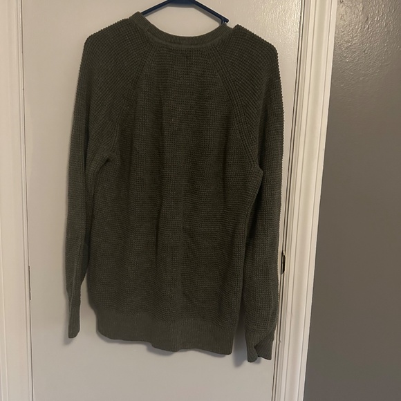 GAP Waffle Knit Crewneck Sweater Mens Medium Olive green - Picture 4 of 5
